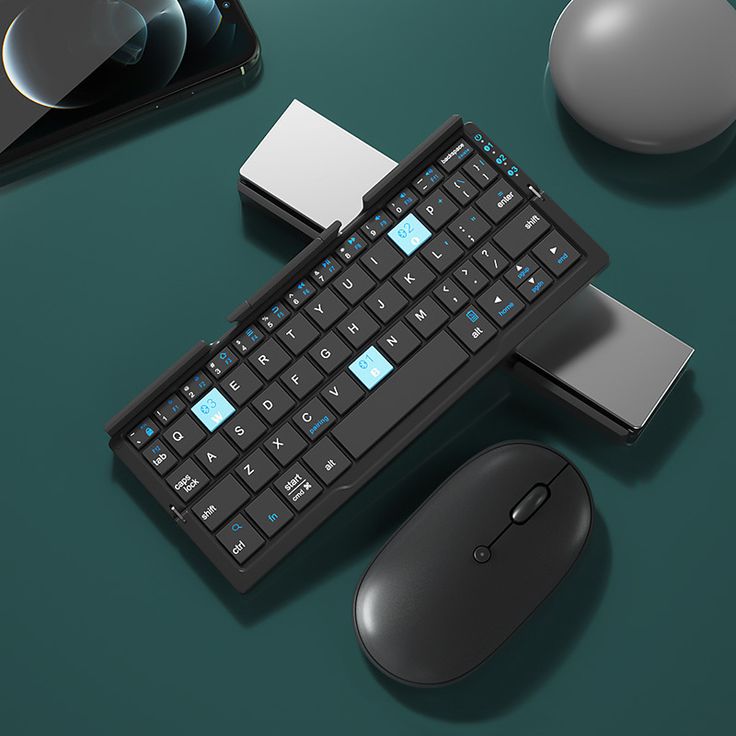 Foldable Bluetooth Keyboard with Magnetic Phone Stand