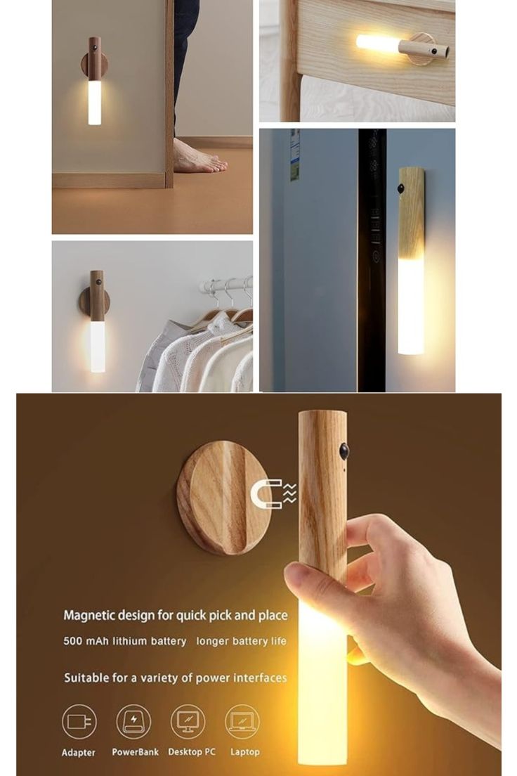Smart Motion Sensor LED Wall Light – Wooden