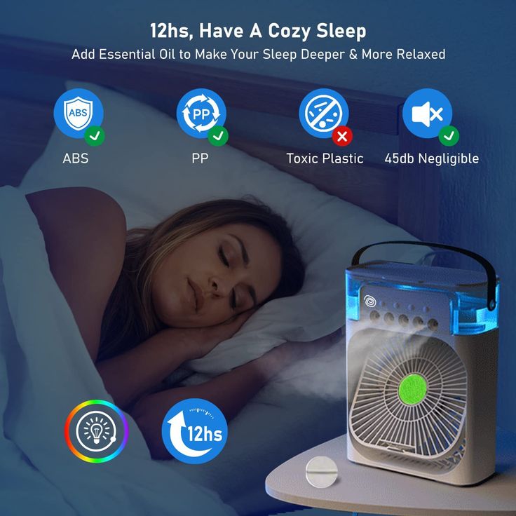 Portable Air Conditioner Mist Fan Big Size 3-in-1 Mini AC Fan for Room Air Cooler with Ice