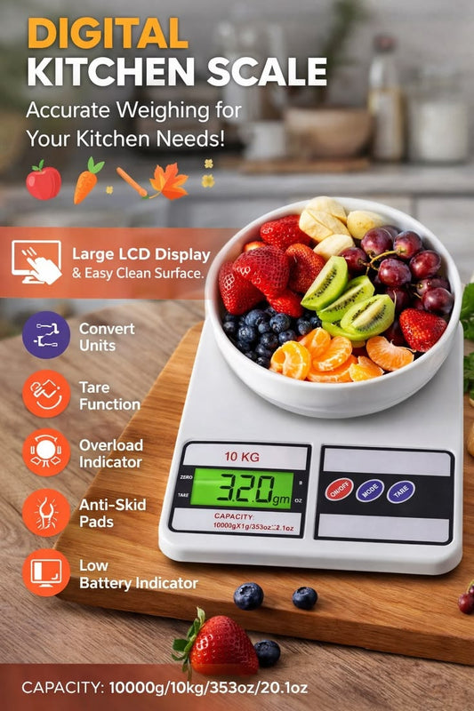 Digital Kitchen Scale – 10kg Capacity