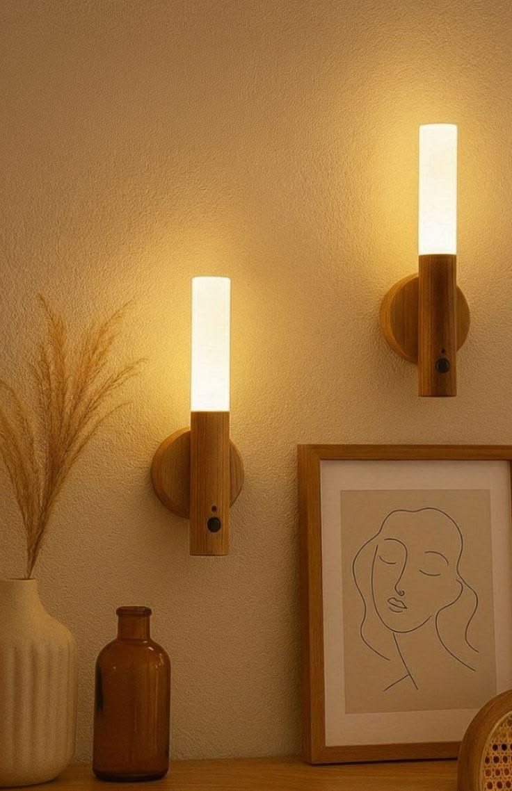 Smart Motion Sensor LED Wall Light – Wooden