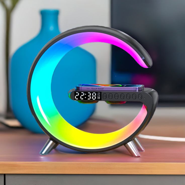 Multi Function G-Shaped Wireless Charger LED Lamp