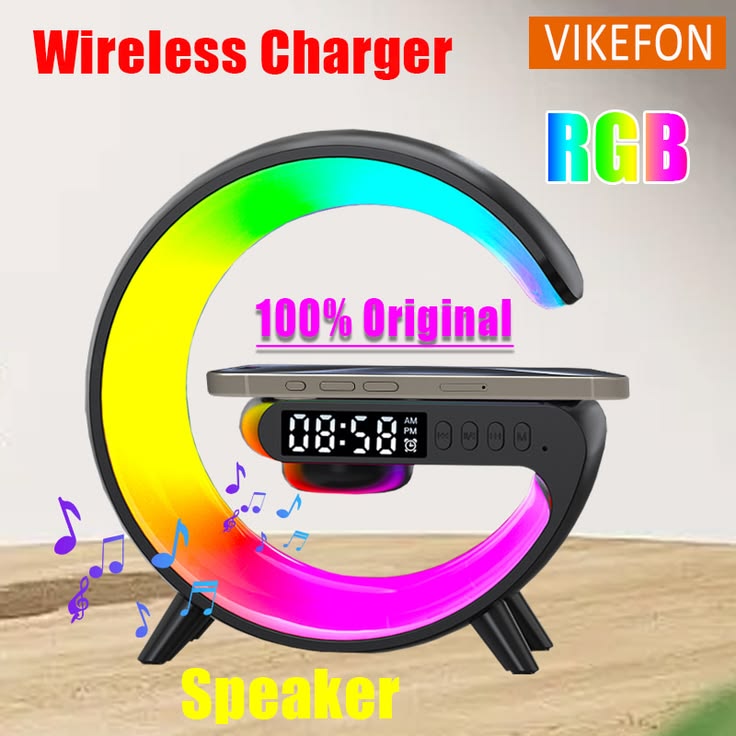 Multi Function G-Shaped Wireless Charger LED Lamp