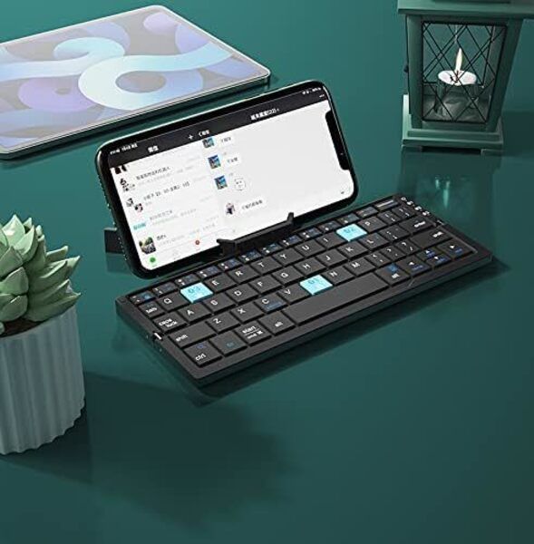 Foldable Bluetooth Keyboard with Magnetic Phone Stand