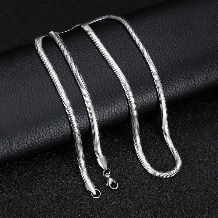 Silver Stainless Steel Italian Cuban Chain