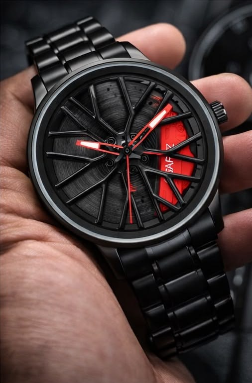 Rim Design Men's Stainless Steel Quartz Watch