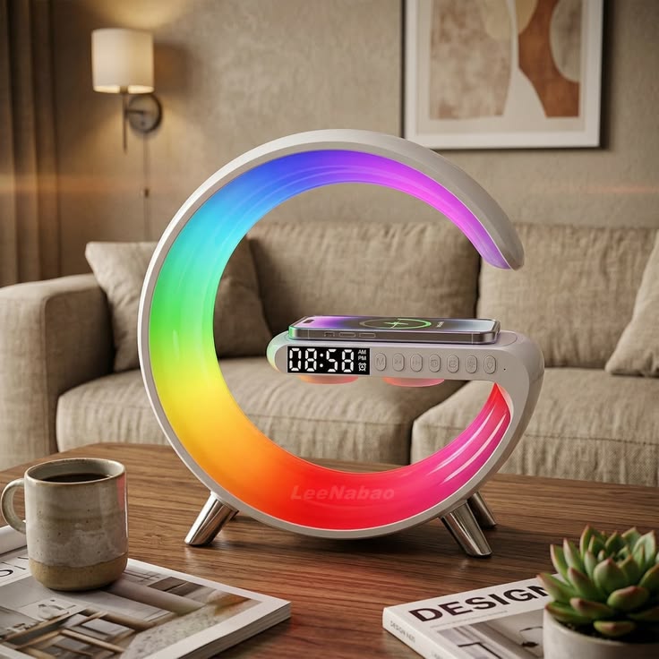 Multi Function G-Shaped Wireless Charger LED Lamp